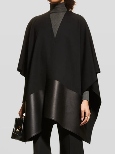

Urban Split Joint Long Sleeve Plain Coat, Black, Coats