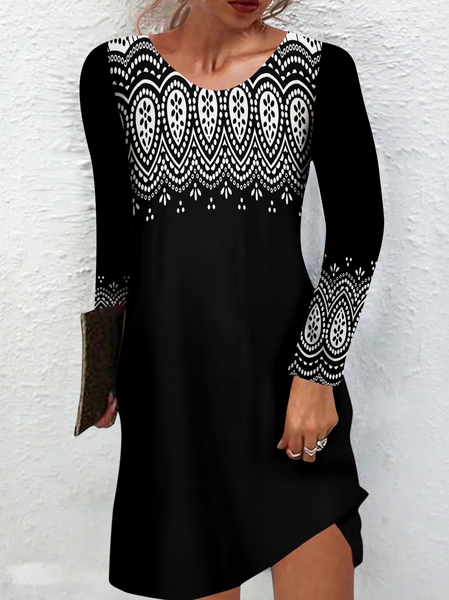 Women's Regular Fit Geometric Casual Dress
