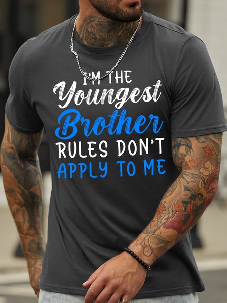 

Lilicloth X Abu Gift For Brother I'm The Youngest Brother Mens T-Shirt, Deep gray, T-shirts
