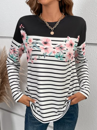 

Regular Fit Striped Casual T-Shirt, Black, T-Shirts