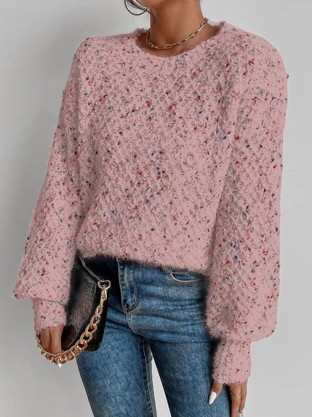 Wool Knitting Ombre Crew Neck Sweater