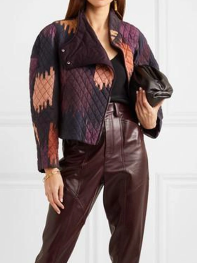 

Loose Color Block Casual Jacket, As picture, Jackets