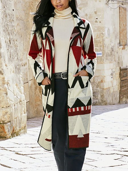

Ethnic Regular Fit Ethnic Wool/Knitting Overcoat, Apricot, Outerwear