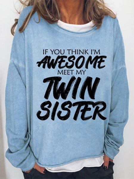 

Lilicloth X Abu Awesome Twin Sister Gift Womens Sweatshirt, Light blue, Hoodies&Sweatshirts