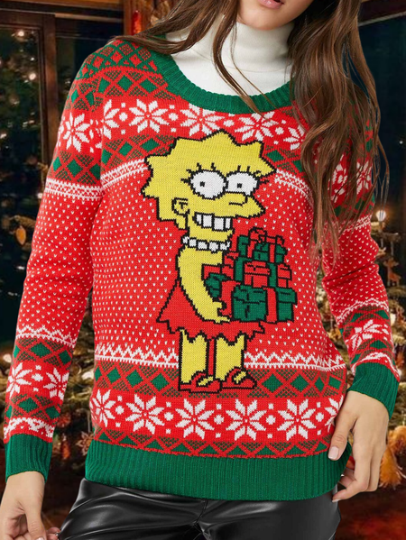

Christmas Lisa Simpson Ugly Xmas Sweater, Multicolor, Sweaters