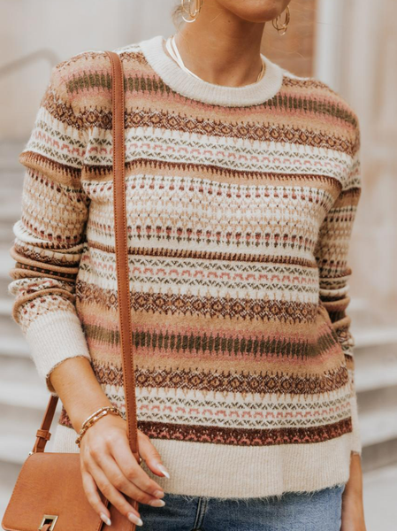 

Wool/Knitting Loose Casual Ethnic Sweater, Multicolor, Sweaters