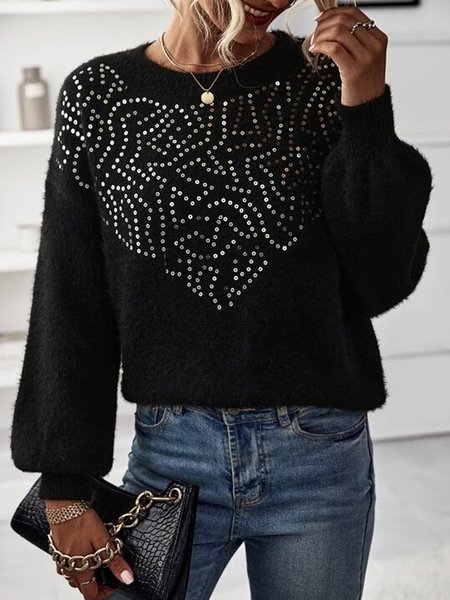 

Contrast Sequin Drop Shoulder Urban Sweater, Black, Hoodies & Sweatshirts