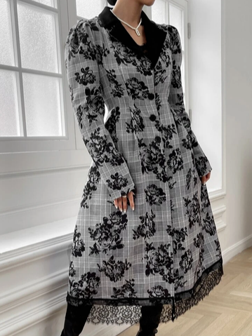 

Woolen Elegant Floral Regular Fit Overcoat, Multicolor, Coats
