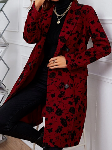 

Loose Woolen Vintage Overcoat, Multicolor, Coats