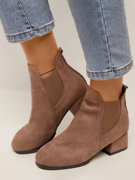 

Simple Split Joint Slip On Chelsea Booties, Camel, Boots