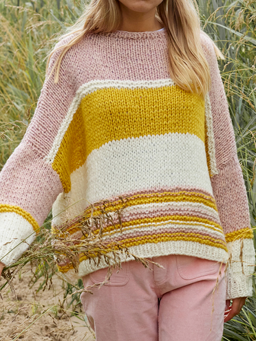 

Loose Casual Striped Sweater, Multicolor, Sweaters