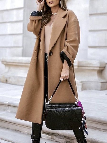 

PlainLong sleeve Regular Fit Overcoat, Coffee, Coats