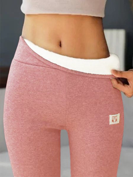 

Casual Fleece Lined High Waist Athletic Tummy Control Stretch Workout Leggings, Pink, Pants