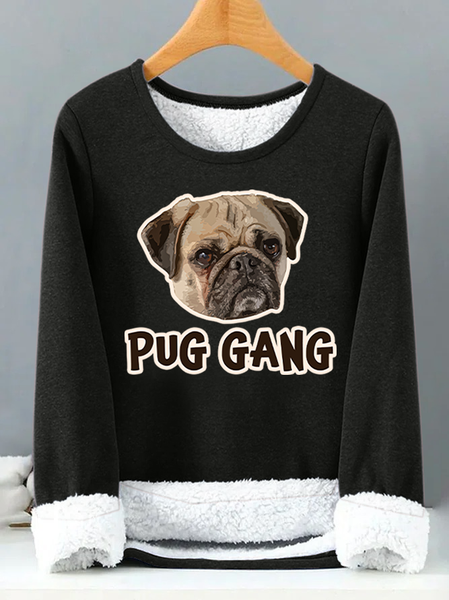 

Lilicloth X Roxy Pug Gang Womens Warmth Fleece Sweatshirt, Black, Hoodies&Sweatshirts