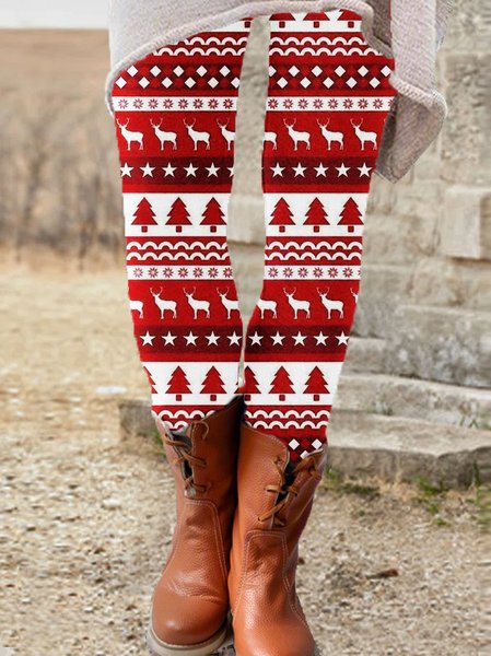 

Women's Christmas Casual Leggings, As picture, Leggings