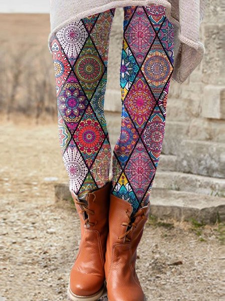 

Women‘s Fancy Abstract Casual Leggings, As picture, Leggings
