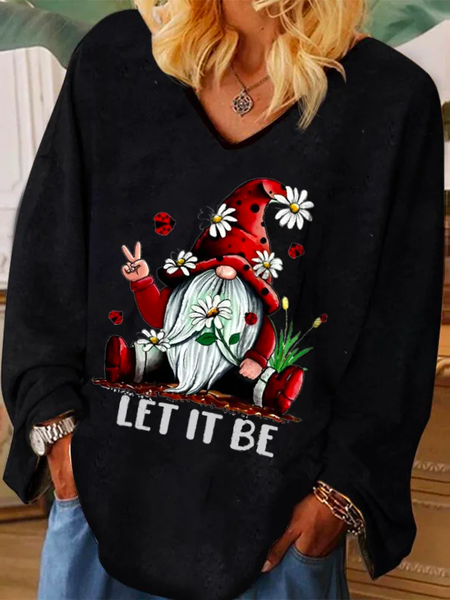 

Casual V Neck Christmas Loose Sweatshirt, Black, Sweatshirts & Hoodies