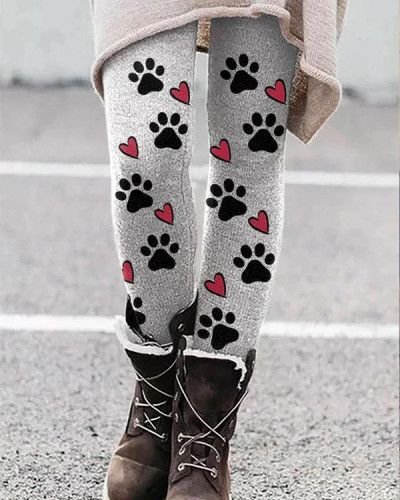 

Women’s Funny Cat Simple Regular Fit Leggings, Gray, Leggings