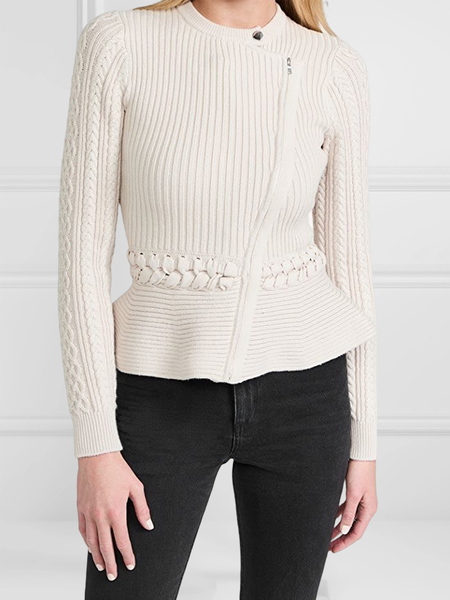 

Regular Fit Plain Elegant Sweater, White, Pullovers