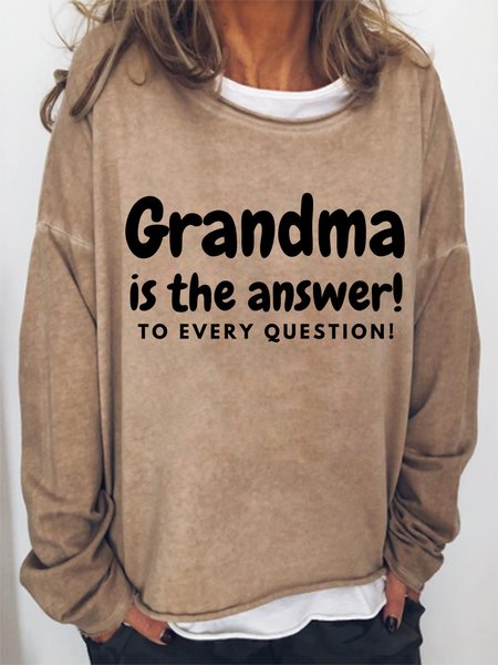 

Lilicloth X Kat8lyst Gramdma Is The Answer Womens Sweatshirt, Light brown, Hoodies&Sweatshirts