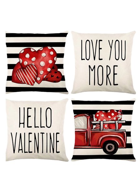 

18*18 Pillow Covers Backrest Cushion Valentines Day Gifts Decorative Throw Pillow Covers Farmhouse Linen Cushion Case For Home Wedding Outdoor Indoor Decor, Stripe, Pillow Covers