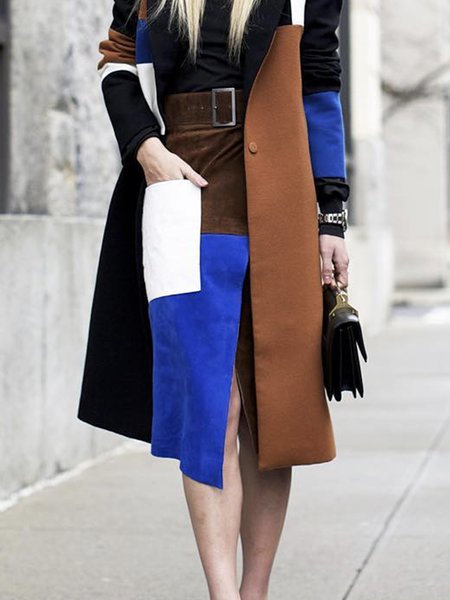 

Urban Color Block Regular Fit Midi Skirt, Multicolor, Skirts