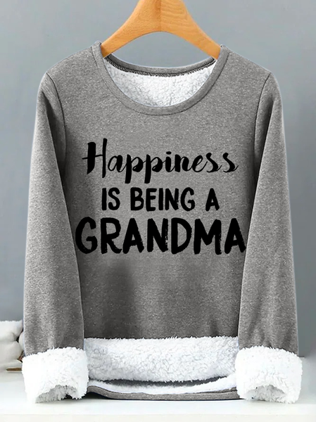 

Happiness Is Being A Grandma Womens Warmth Fleece Sweatshirt, Gray, Hoodies&Sweatshirts