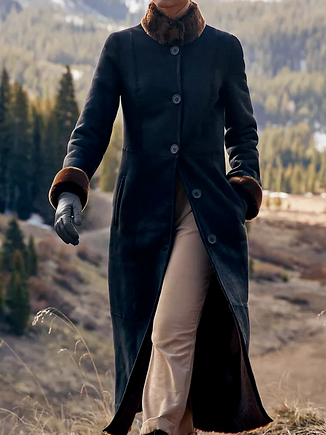 

Plain Boho Regular Fit Woolen Overcoat, Navy blue, Coats