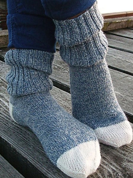 

Casual Contrast Medium Tube Socks, White-gray, Socks