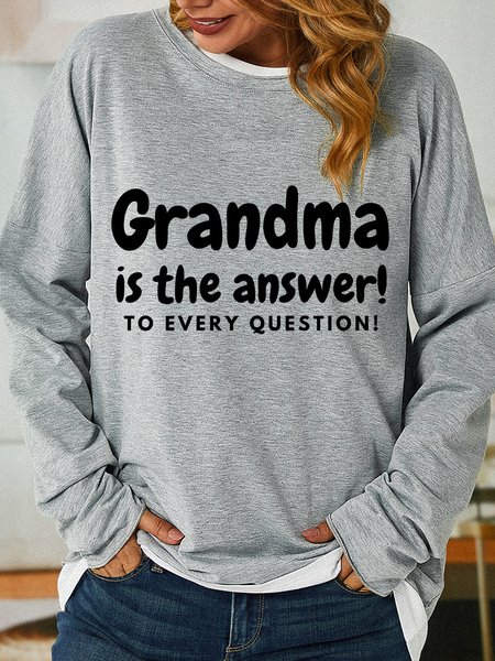 

Lilicloth X Kat8lyst Gramdma Is The Answer Womens Sweatshirt, Light gray, Hoodies&Sweatshirts