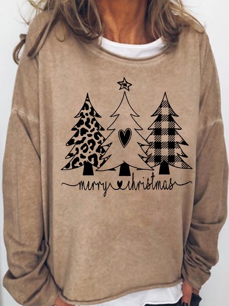 

Women's Merry Christmas Casual Sweatshirt, Light brown, Hoodies&Sweatshirts