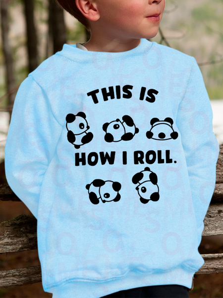 

Unisex This Is How I Roll With Panda UV Color Changing Children Sweatshirt, Light blue, Kid's Sweatshirts