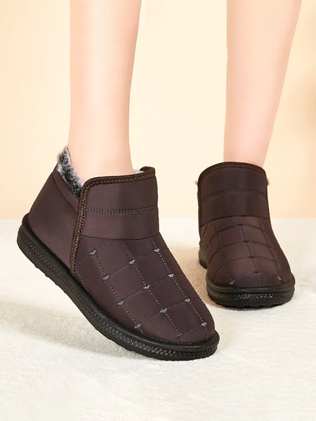 

Winter Casual Embossed Slip On Snow Boots, Coffee, Boots