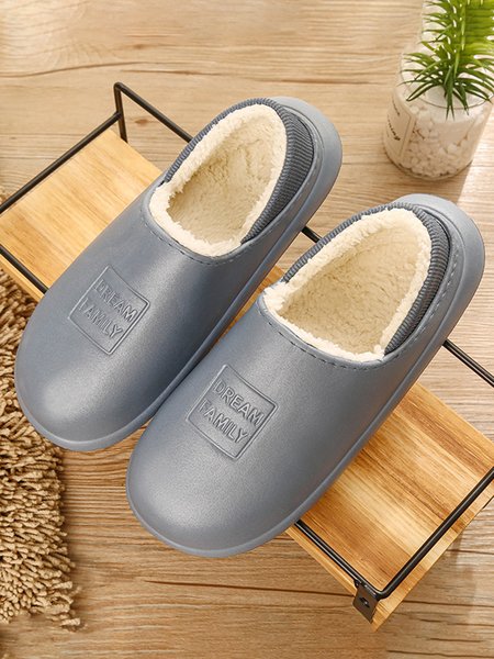 

Winter Casual Text Letters EVA Household Slippers, Gray, Slippers