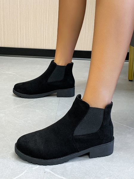 

Simple Split Joint Lycra Slip On Chelsea Booties, Color1, Boots