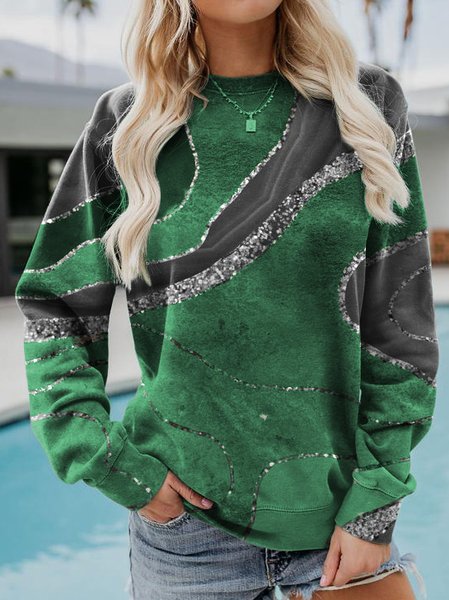 

Crew Neck Abstract Sweatshirt, Green, Hoodies & Sweatshirts