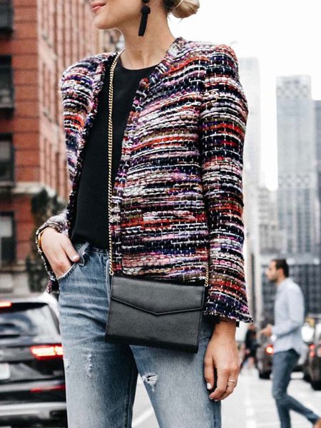 

Long sleeve Loose Elegant Jacket, Flower, Jackets