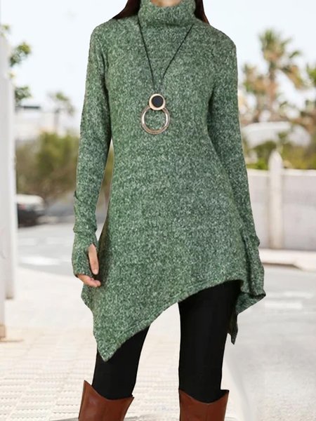 

Casual Regular Fit Wool/Knitting Plain Dress, Green, Mini Dresses