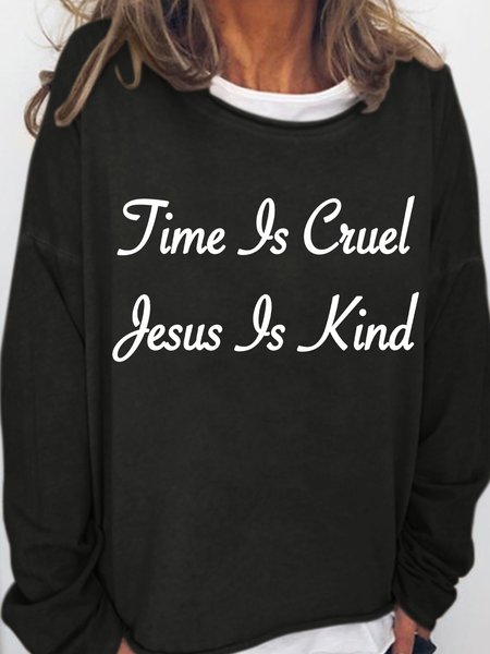 

Lilicloth X Herbert Time Is Cruel Jesus Is Kind Womens Sweatshirt, Black, Hoodies&Sweatshirts
