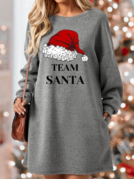 

Lilicloth X Jennifer Team Santa Womens Sweatshirt Dress, Gray, Dresses