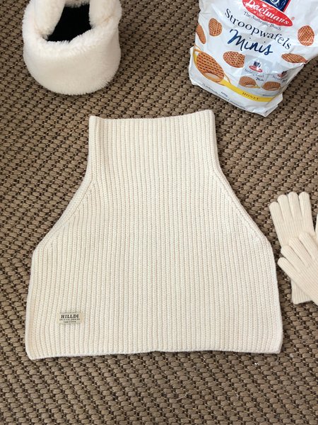 

Casual Striped Pattern Simple Thickened Pullover Scarf Autumn Winter Warm Accessories, White, Women Scarves & Shawls