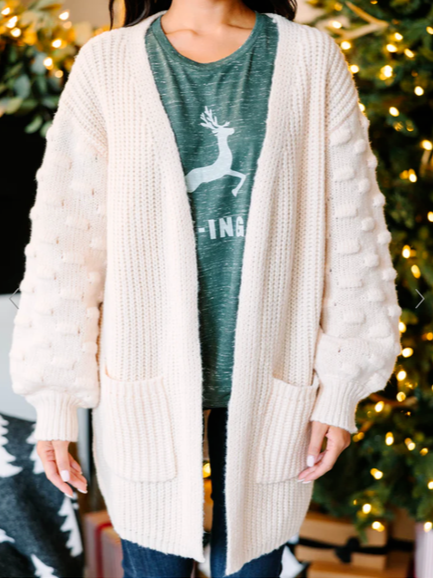 

Casual Loose Sweater Coat, White, Cardigans