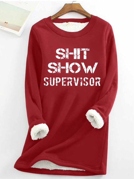 

Women's Funny Word Crew Neck Simple Sweatshirt, Red, Hoodies&Sweatshirts