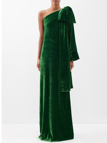 

Elegant Velvet Dress & Party Dress, Green, Maxi Dresses