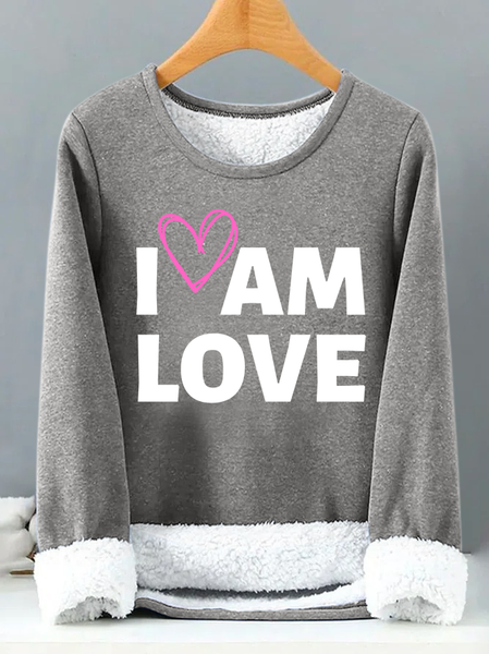 

Lilicloth X Kat8lyst Valentines Day I Am Love Womens Warmth Fleece Sweatshirt, Gray, Hoodies&Sweatshirts