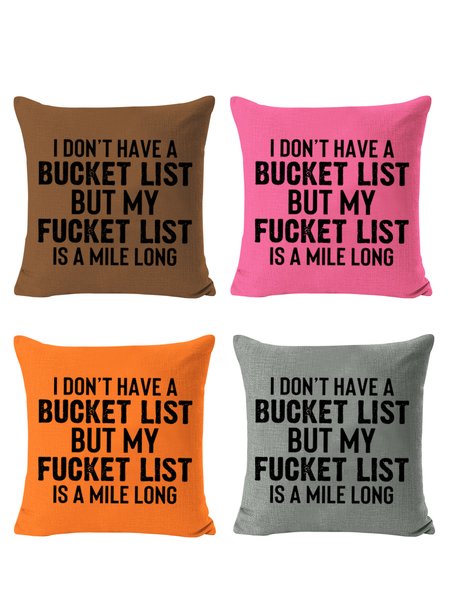 

18*18 Set of 4 Funny Letter Backrest Cushion Pillow Covers, Decorations For Home, Color3, Pillow Covers
