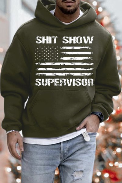 

Men’s Shit Show Supervisor Casual Hoodie Sweatshirt, Green, Hoodies&Sweatshirts
