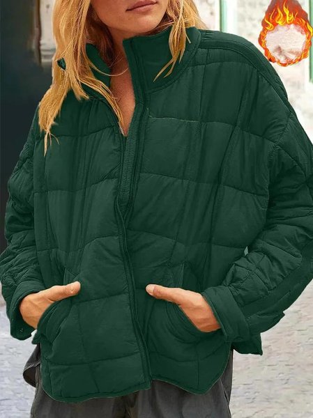 

Shawl Collar Casual Plain Fleece Coat, Green, Jackets