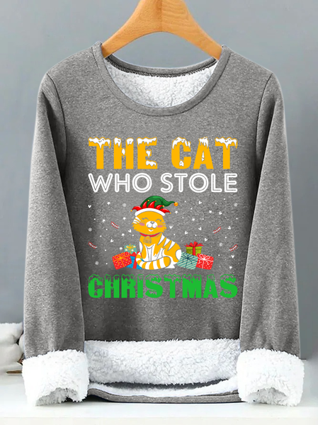 

Lilicloth X Jessanjony The Cat Who Stole Christmas Womens Warmth Fleece Sweatshirt, Gray, Hoodies&Sweatshirts