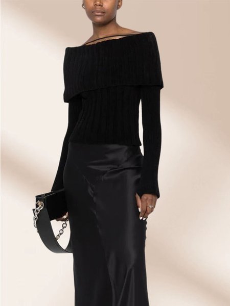 

Yarn Tight Elegant Daily Sweater, Black, Pullovers